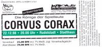 Ticket Corvus Corax - Die Könige der Spielleute 1998